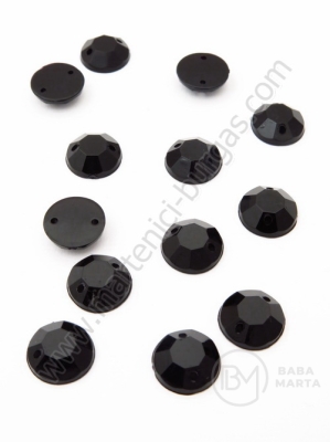 Piatră acrilică 10mm neagră pentru cusut 1 pachet 50 buc 153118