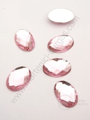 Pietricele acrilice 14x10x5mm roz pentru lipit 1 pachet 30 buc 151594