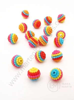 Mărgele 10mm colorate, gaură 1.5mm, 1 pachet 40g ~125 buc 312537