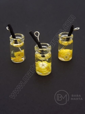 Borcan pandantiv din sticlă 18x10mm cu buchet de cocktail 1 pachet 2 bucăți 335541