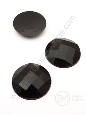 Pietricele acrilice 25x8mm negre pentru lipit 1 pachet 5 buc 151611