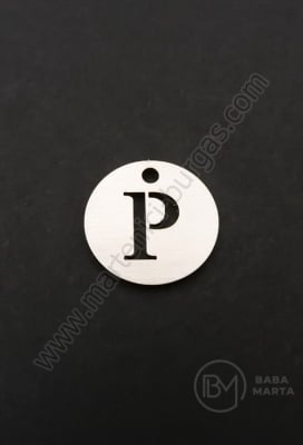 Pandantiv litera P oțel 13x1mm gaură 1.5mm 1 buc 305583