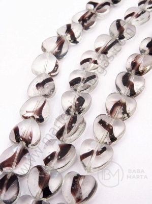 Inimă de sticlă 10mm ~31 buc gaură 1mm 1 bucată 343600
