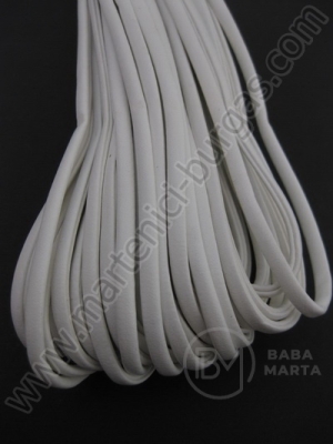 Panglică albă din piele artificială 5x1.5mm 5 metri 3482