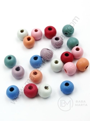 Bilă de lemn 8x7mm, găuri mixte 2.5mm, 1 pachet 40g ~230 buc 321347