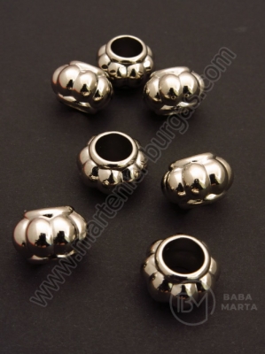 Mărgele SSV 16x10mm argintii, gaură 8mm, 20 buc. 318209