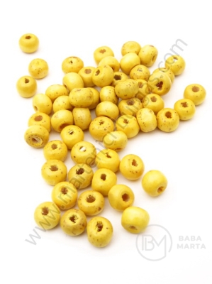 Bilă de lemn 6x4~5mm galbenă 1 paquet 40g ~550 buc 321115