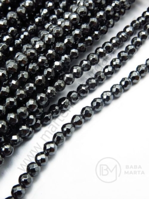 Mărgele de hematite ~3mm gaură fațetă 0.8mm 39cm ~130 buc 1 buc 353000