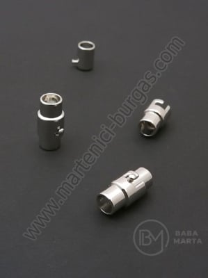 Închizator magnetică 8x16mm argintie, gaură 5mm, 1 buc. 302010