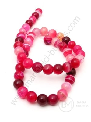 Mărgele de cyclam cu dungi de agate 8mm ~48 pieces 351307