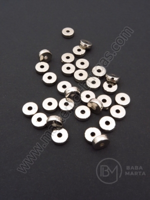 Mărgele SSV 8.5x3mm argintiu, gaură 2mm, 1 pachet, 100 buc. 318397