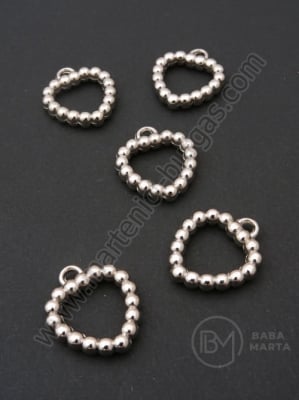 Pandantiv SSV inimă 20x17.5mm culoare argintie 1 pachet 50 buc 318495