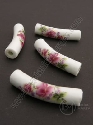 Mărgele de porțelan ~38~40x9mm gaură pictătă 4mm 1 buc 335060