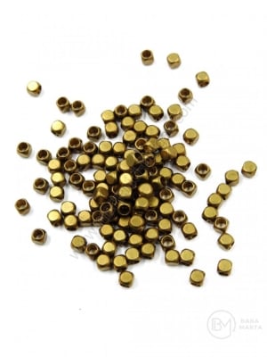 Mărgele cubice 2.5x2.5mm alamă gaură 2mm 1 pachet 30 buc 305918