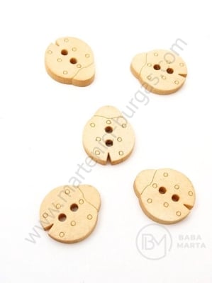 Buburuza din lemn 17x15x3mm holes 1.5mm 1 pack 10 pcs 327131