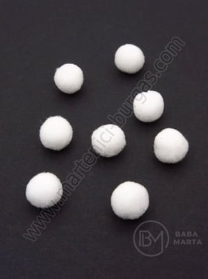 Pompom 8mm alb 1 pachet 100 buc 461449
