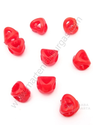 Inimă 10x10x8mm gaură roșie 5mm 1 pachet 40g ~142 buc 312322