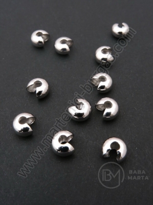 Dop metalic cu blocare 5x4mm argintiu gaura 1.6mm 1 pachet 30 buc 301882