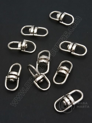 Inele metallice rotativ 19,5x9x6mm, culoare argintie, 1 pachet, 10 buc. 302173
