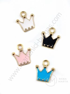 Pandantiv coroană metalică MIX 12x10mm color aurie 1 pachet 5 buc 304268