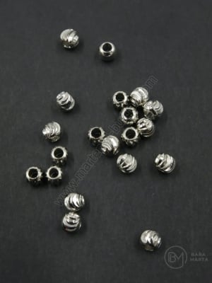 Margele 4x3mm alamă placată cu gaură 1.6mm 1 paquet 10 buc 305911