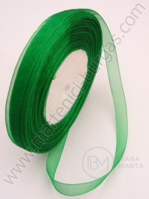 Panglică organza 10mm verde ~45 metri 451013