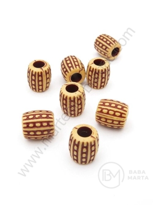 Mărgele 11x10mm imitație lemn 1 pachet 40g ~78 buc 312134