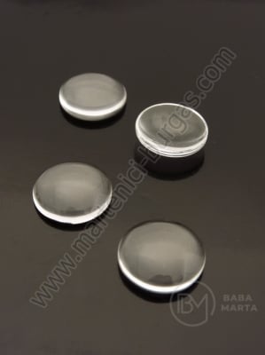 Caboșon rotund din sticlă 12x4mm transparent, pachet 1, 20 buc. 191012