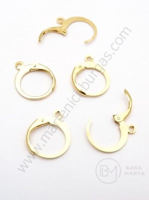 Închizatore cercei 14.5x12.5x2mm OȚEL (304) placat cu aur 1 pachet 4 buc 305743