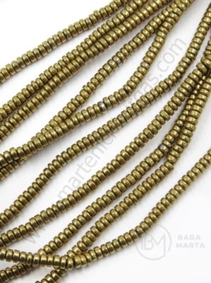 Disc de hematit 2x1mm gaură 0.7mm ~450 buc ~40cm 1 buc 353189
