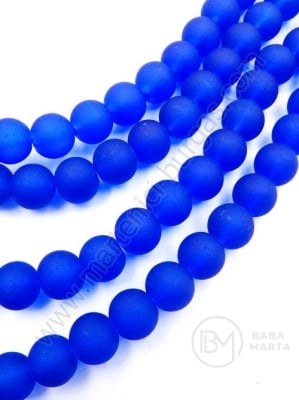 Mărgele de sticlă 8mm albastru mat 80cm ~105 bucăți 1 bucată 343833