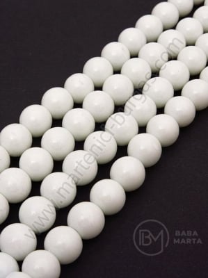 Sticla margele 10mm albe 80cm ~80buc 1buc 343765