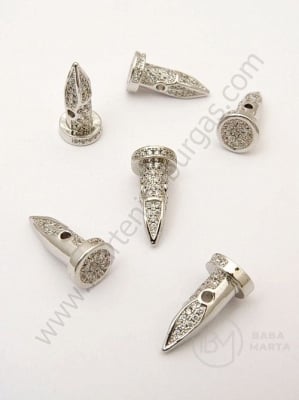 Margele 16x8mm alamă cu zirconii forjate 1 bucată 305165