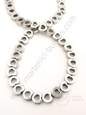 Inimă de hematit 8x8x3.5mm argintiu nemagnetic ~56 buc 1 buc 351651
