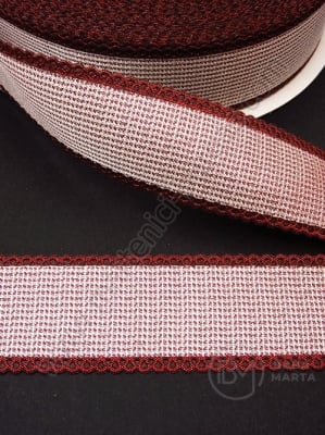 Panglică 25mm vișinie lucioasă cu lame 1 pachet 5 metri 451435