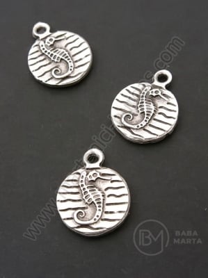 Pandantiv metalic 19x15mm culoare argintie gaură 2mm 1 pachet 5 buc 306389