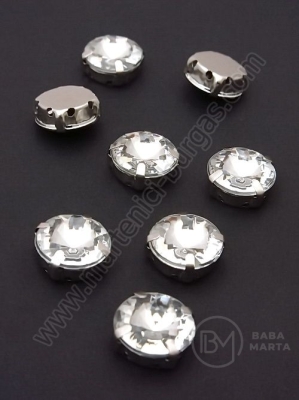 Piatră acrilică transparentă 12x7mm în cutie metalică 1 pachet 10 bucăți 151507