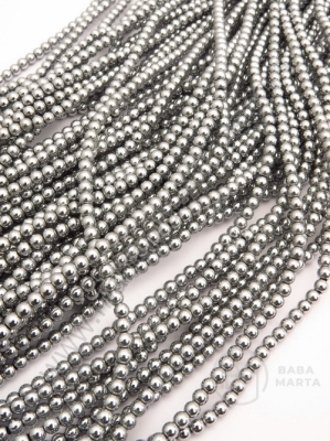 Mărgele de hematit 3mm argint nemagnetic clasa A ~135 buc 1 buc 351791