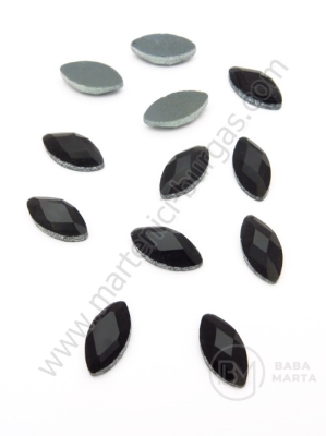 Piatră de vitola 6x12mm neagră pentru lipire la cald 1 pachet 20 buc 151422