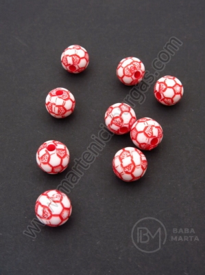 Minge de fotbal 10mm gaură roșie 2mm 1 pachet 40g ~77buc 312350