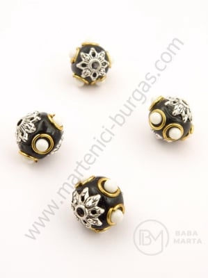 Mărgele Indonezia ~11x~14mm lucrate manual gaură 2mm 1buc 309783