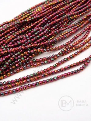 Mărgele de hematit fațetate, nemagnetice, 2mm, 40cm ~200 buc 1 buc 352515