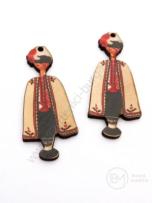 Figurină din lemn 45x20x2.5mm boy gaură 2mm 1 paket 10buc 182451