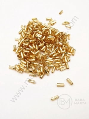 Tijă de sticlă 5x2mm aurii rasucite calitate 1 1 pachet 40g ~1600 buc 331661
