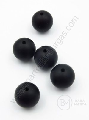 Bilă de mărgele din silicon 15mm gaură 2mm 1 paquet 5 buc 317060