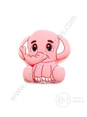 Mărgele elefant 30x29x9.5mm roz gaură 2.5mm 1 buc 317003