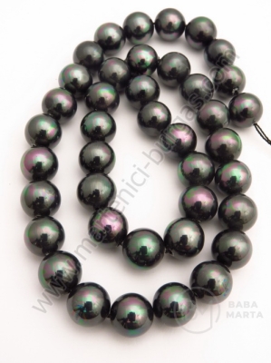 Perlă Mallorca 10mm cameleon negru ~40cm ~39buc 1 şir 355155
