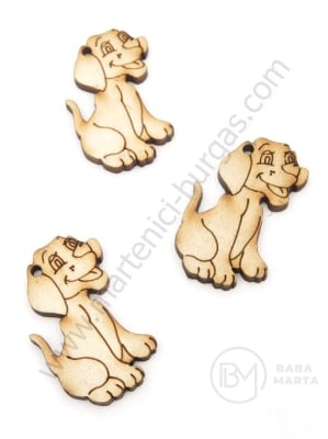 Câine din lemn 34x23mm 1 pachet 10 buc 181653