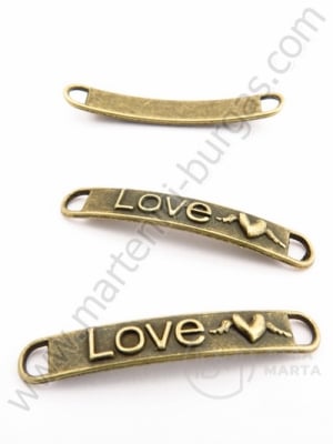 Element de conectare 38x6x2mm bronz negru 1 buc 308248