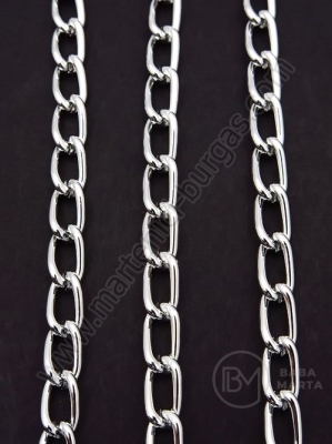Lanț din aluminiu 5x9x1.3mm color argintie 1 metru 302153